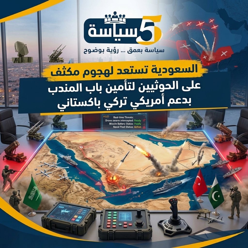 السعودية تستعد لهجوم مكثف  على الحوثيين لتأمين باب المندب.. بدعم امربكي تركي باكستاني