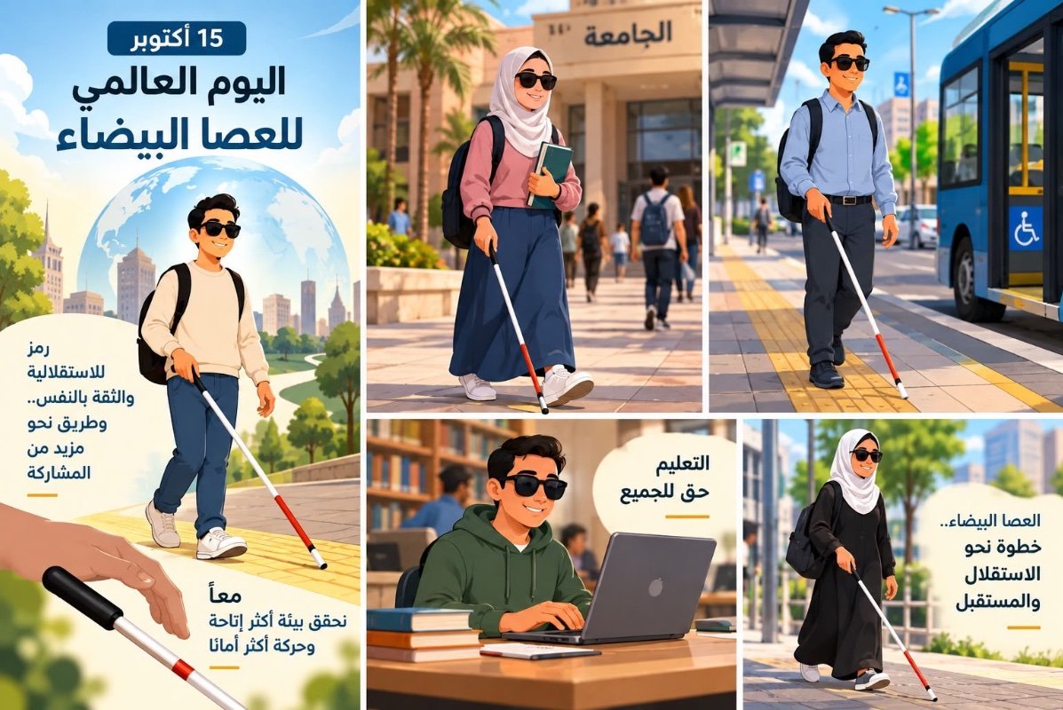 التضامن تدعم المكفوفين بـ300 عصا بيضاء و300 لاب توب ومنح جامعية سنوية