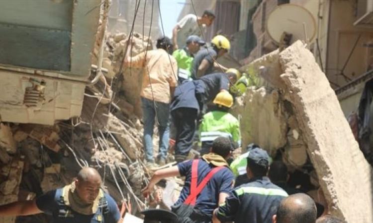محافظة القاهرة : 13ناجيا وحالتا وفاة في حادث انهيار عقارين بحدائق القبة