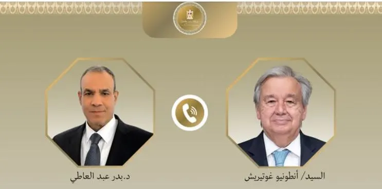 وزير الخارجية يبحث مع السكرتير العام للأمم المتحدة تطورات الأوضاع الإقليمية وجهود التهدئة في غزة