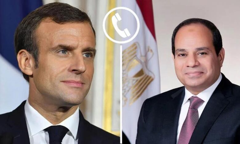 السيسي وماكرون يشددان على أهمية استمرار التنسيق المشترك في مواجهة الأزمات الإقليمية والدولية