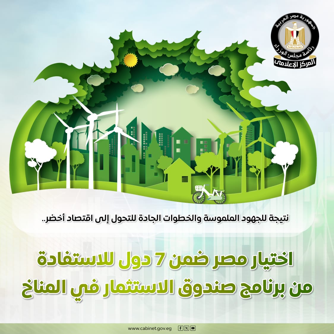 : اختيار مصر ضمن 7 دول للاستفادة من برنامج صندوق الاستثمار في المناخ