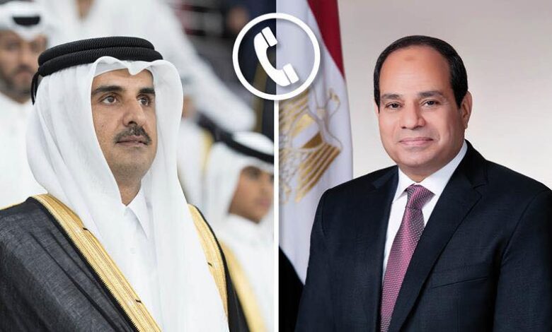 السيسي في اتصال مع الأمير تميم: مصر ترفض المساس بسيادة قطر