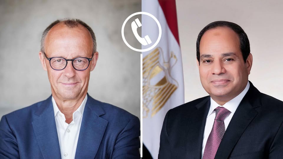 الرئيس عبد الفتاح السيسي يجري اتصالاً هاتفياً بالمستشار الألماني فريدريش ميرتز